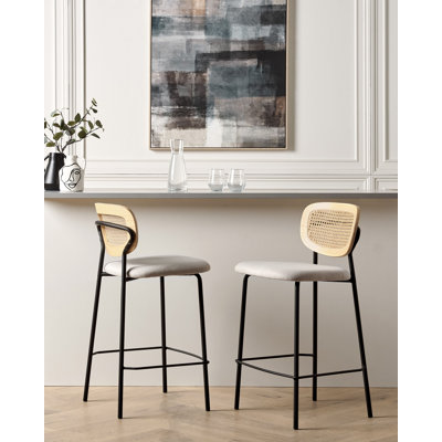 Vinehill Upholstered Counter Stool with Metal Frame
