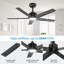 Ventilateur de plafond standard 44 po avec lumière DEL noire-1510658699