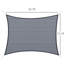 Pare-soleil 13 pi x 20 pi gris Et. Pour patio, terrasse, cour. Livré avec une corde d'installation avec dispositif de blocage. Pour l'équipement de montage