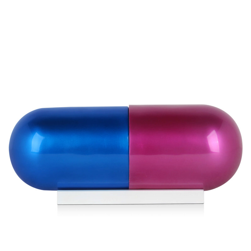 Aahron Abstract Figurines & Sculptures, Pink/Blue