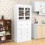 Armoire de cuisine avec 3 tiroirs, tablettes réglables, prise de courant et ports USB-1727607094