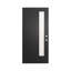 Porte d'entrée en fibre de verre avec cadre en PVC, porte extérieure vers l'intérieur avec moulure de brique à droite-131208597