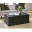 Slice Teak Coffee Table, Rectangle, Black