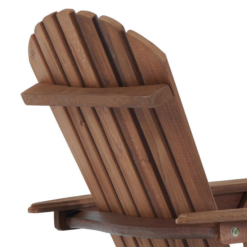 Solid Wood Folding Adirondack Chair, Light Walnut