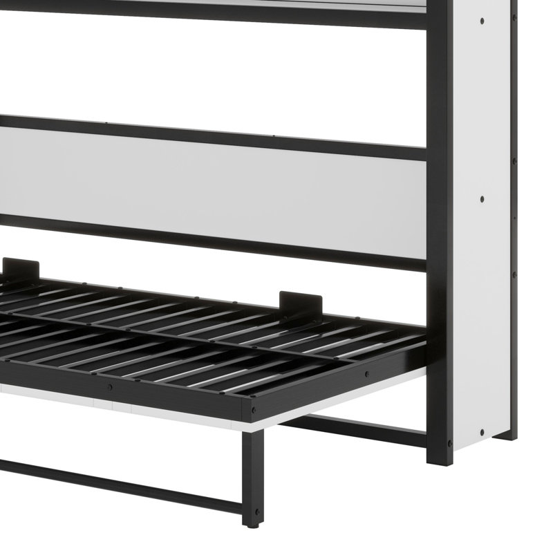 Lit escamotable avec tablettes Murphy, Blanc