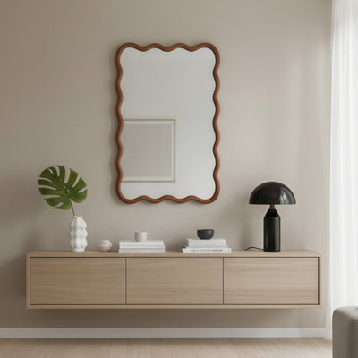 Miroir décoratif brun-jaunâtre