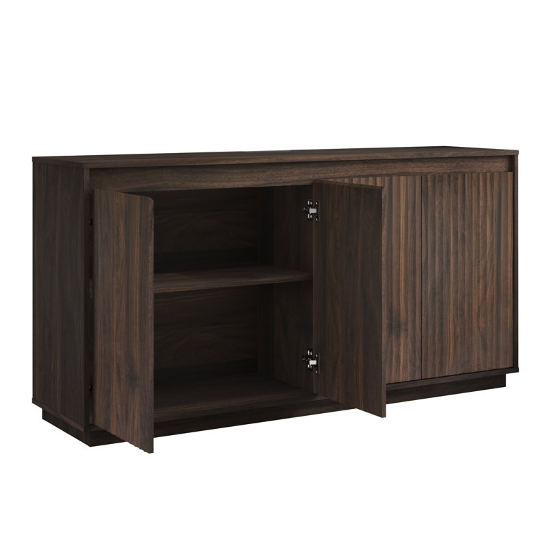 Sideboards & Buffets With Power Outlet, Walnut Wood, Modern Kitchen