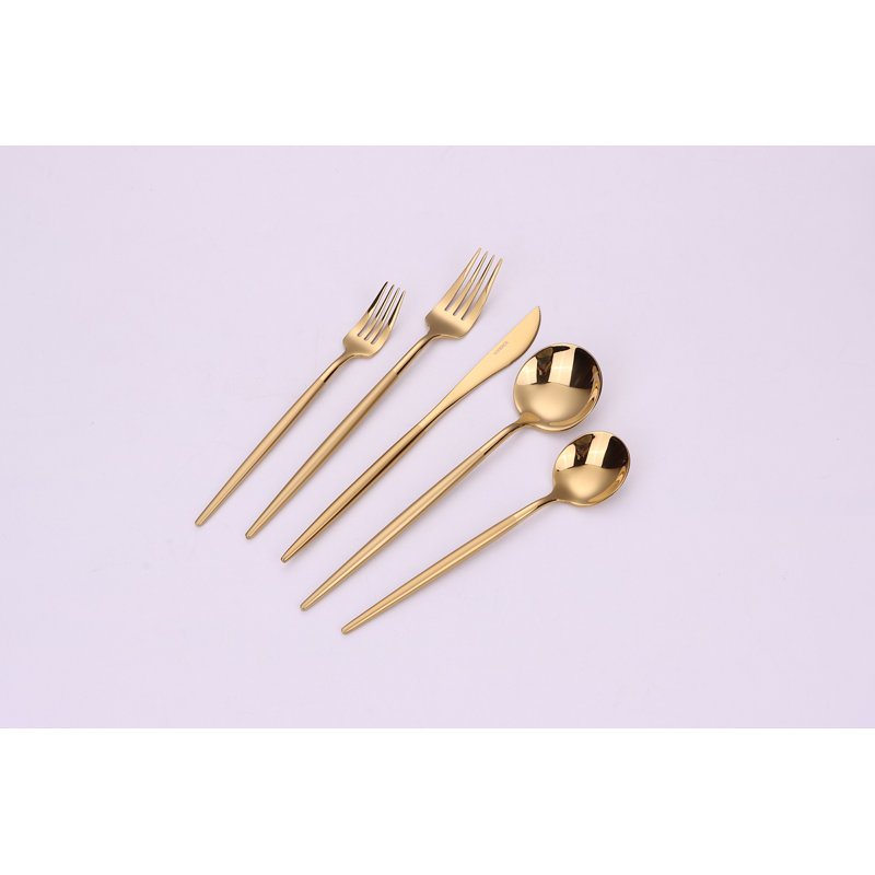 Ensemble de couverts 20 pièces Peon - Service pour 4 Peon, Or mat / or