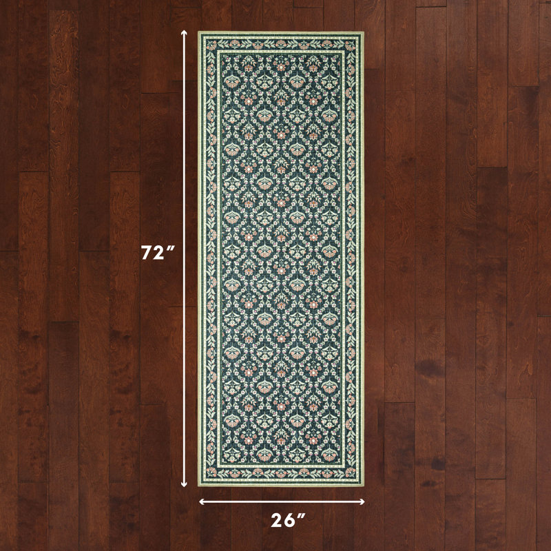 Laura Ashley Barrington Imagine Printed Chenille Rugs, Navy Multi, Runner 2'2" x 6'