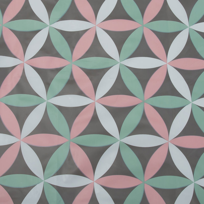 Jayleen Vinyl Geometric Shower Curtain