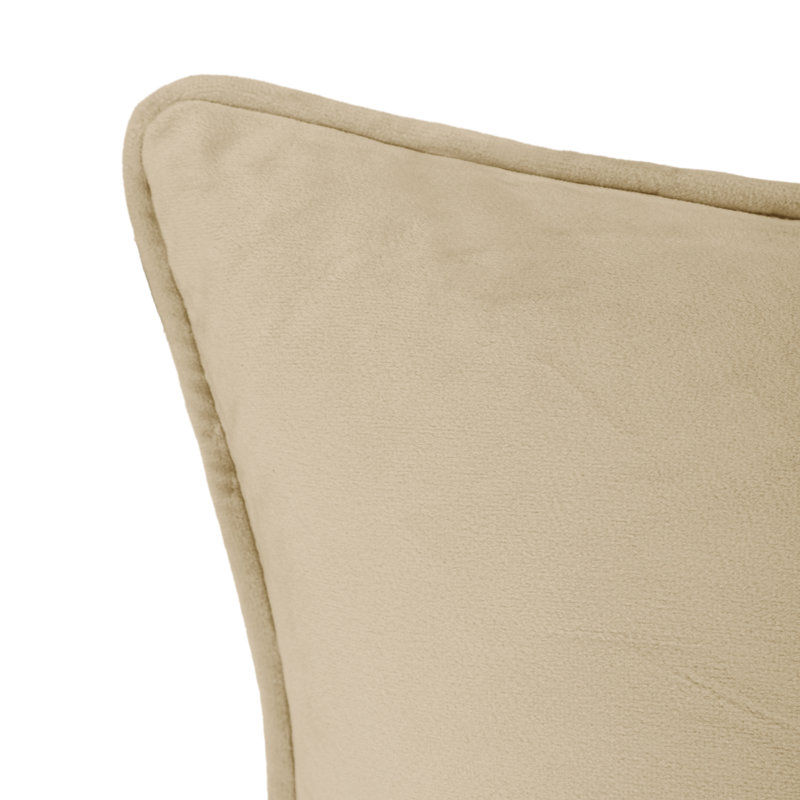 Housse et insert de coussin en velours , Ivoire, 24 po x 24 po