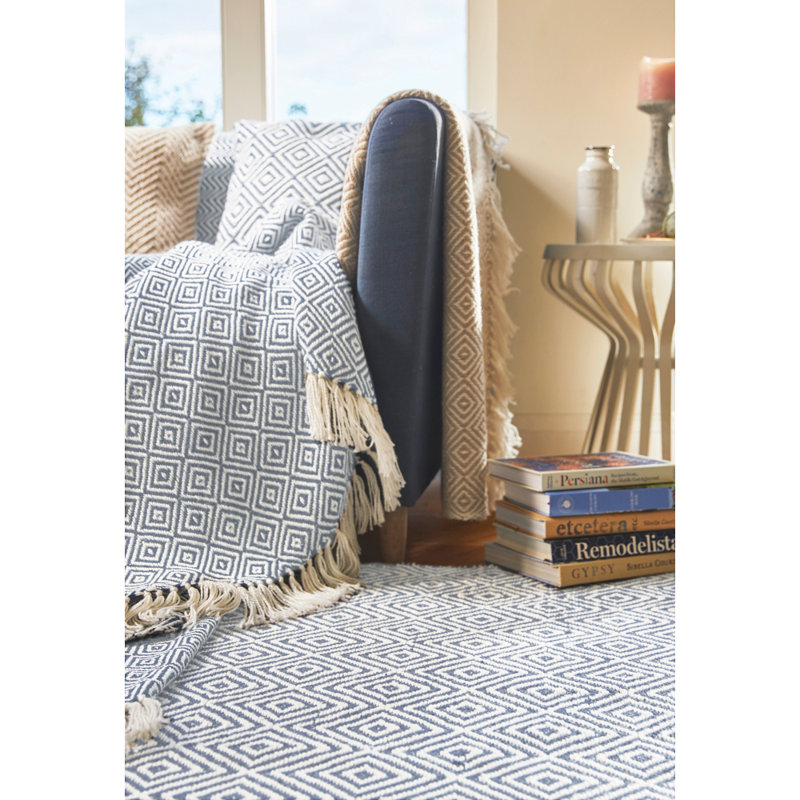 Stauton Throw Blanket, Denim Blue