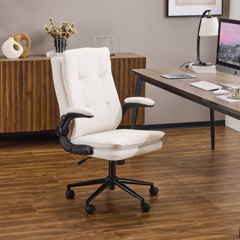 Chaise de bureau pivotante 25,6 po, Blanc