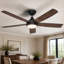 Ventilateur de plafond intelligent 48 po avec ensemble d'éclairage inclus, WiFi / APP / Voix / Télécommande, moteur à courant continu réversible à 5 pales et à faible bruit à 5 pales-258368020-258367980