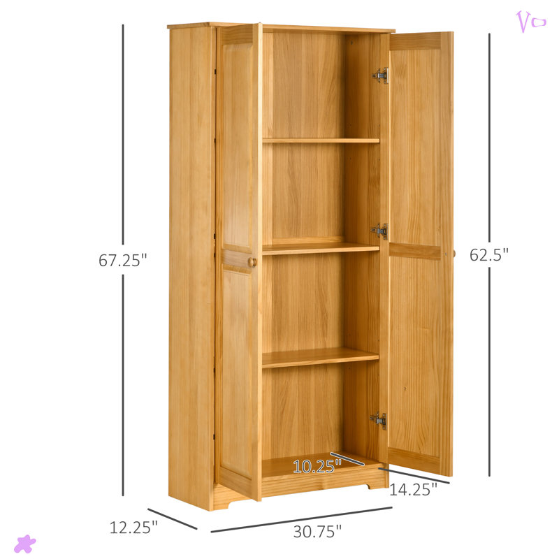 Pinewood Kitchen Pantry Storage Cabinet