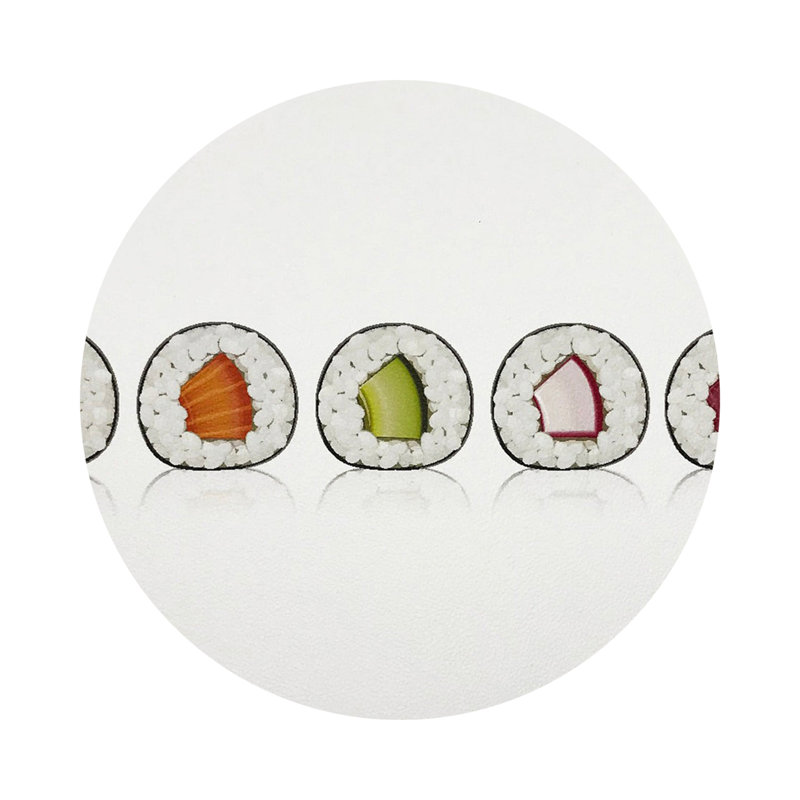 Sushi Roll Vegan Leather Round Coasters