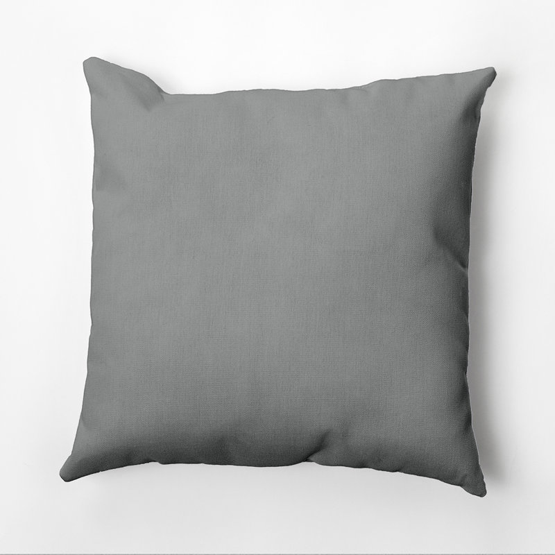 Ajibola Solid Colour Reversible Throw Pillow, Grey, 26"x26", Polyester/Polyfill