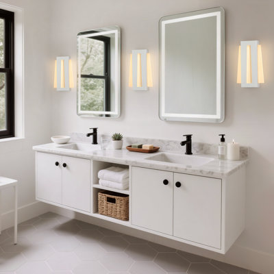 Modern LED Wall Sconce - Sleek Iron & Acrylic Design, Dimmable 16W Lighting 