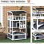 Abri pour chat gris en bois gris