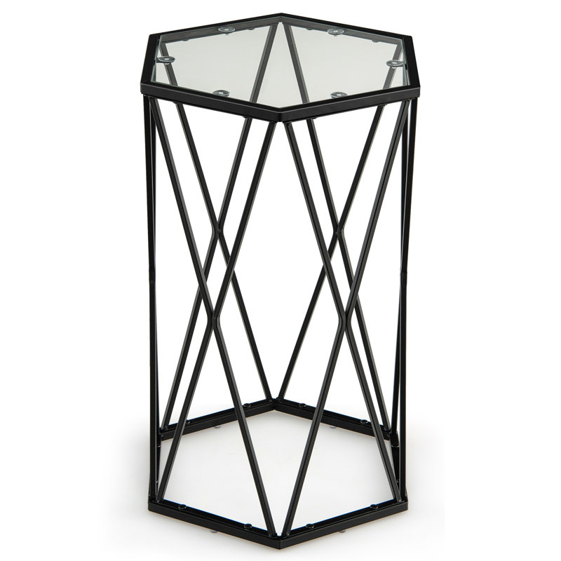 Glass Top Frame End Table