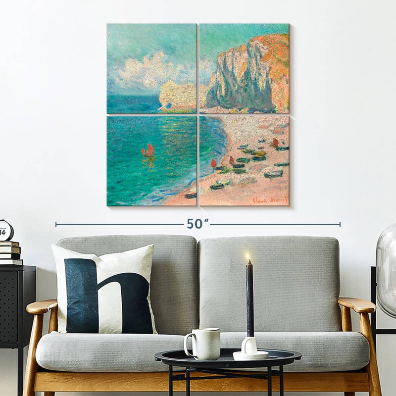 La plage et la Falaise D'Amont, H 32 po x l 32 po