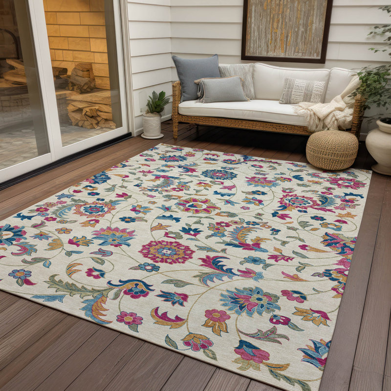 Aveline Linen Washable Indoor-Outdoor Rug - , 8' x 10'