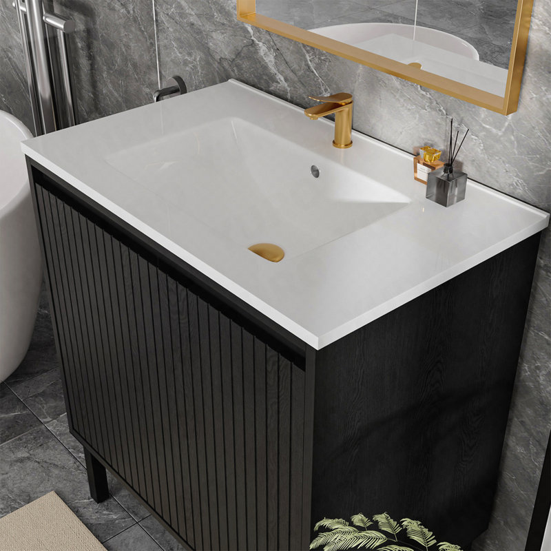 Meuble-lavabo de 30 po sans lavabo, 34 "H x29.13"W x 17.99"D, Matt Black
