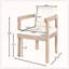 Ensemble de 2 chaises de salle à manger en bois d'acacia, fauteuils avec coussins crème, fauteuil d'appoint en tonneau, ensemble de chaises d'appoint de cuisine confortables-1202444278