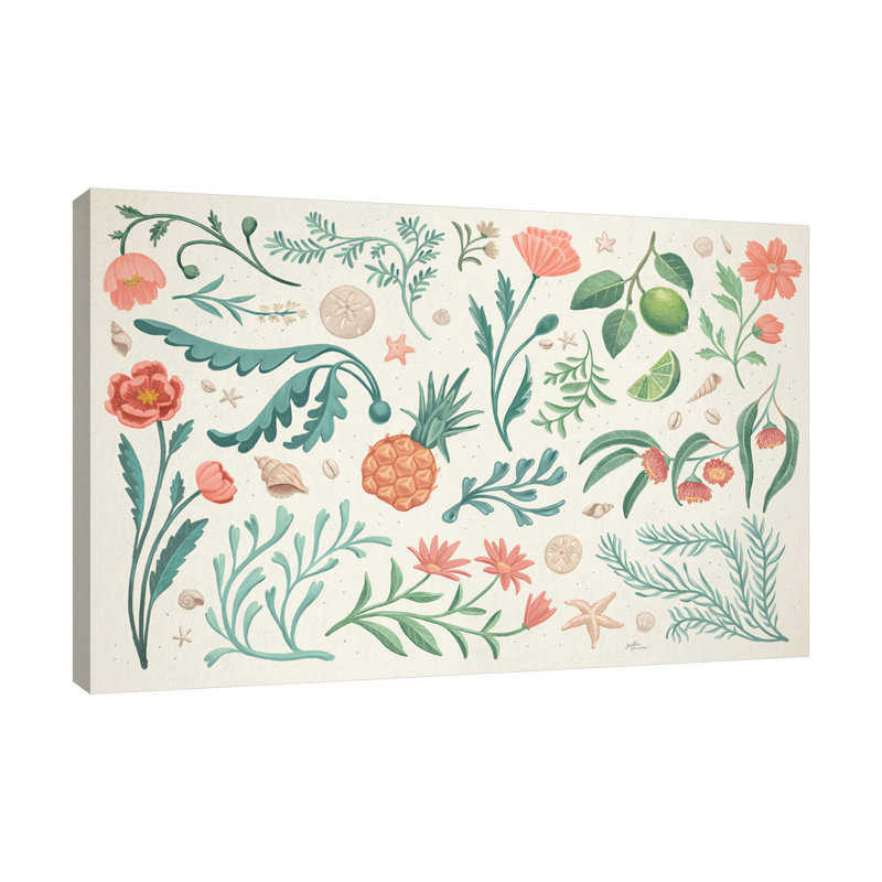 «Seaside Botanical I» par Janelle Penner, impression sur toile tendue, H 20 po x l 30 po x P 1,5 po