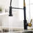 Black And Gold Kitchen Faucet With Pull Down - Finish Treatment, Precise Water Volume Control In Beige Materials, Easy Installation Steps