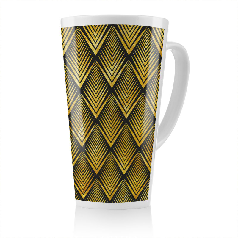 Geometric Flower Pattern Latte Mug