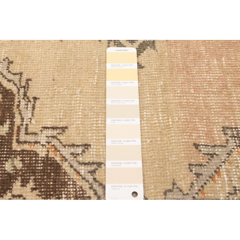 Tapis de couloir unique en laine noué à la main style années 1990 de 4 pi 7 po x 11 pi 10 po Monia
