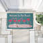 Tapis de porte d'extérieur imprimé Flamingo Beach Greetings, par Darlene Seale, 18 po x 30 po