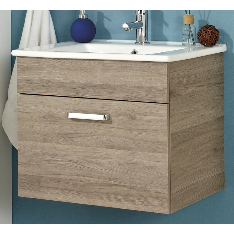 Quickset 313 650mm Single Bathroom Vanity with Integrated Ceramic Basin