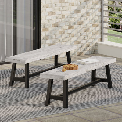 Urso Set of 2 Outdoor Wooden Carlisle Benches