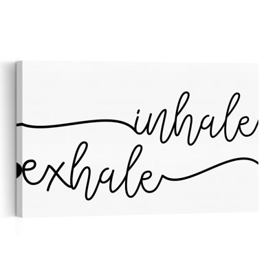 Inhale X Exhale Peaceful Serene Tranquil Wall Art Print 1 Piece Wrapped Canvas Wall Art