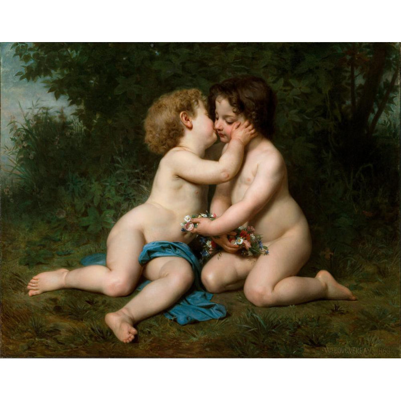«Peace» par William Bouguereau - Art mural sur toile tendue avec châssis, H 24 po x l 17 po