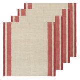 Gordes Napkins - Red/Natural - 20" x 20" - Set of 4