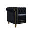 Living Velvet 84,65 pouces noir. Peau - revêtement. Ressorts ensachés et coussins de siège en mousse à haute densité pour plus de confort. Garniture dorée et capitonnage profond. Pieds en métal massif avec structure en bois massif.-1796253569