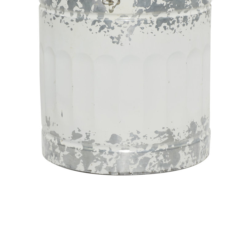 Premo Metal Decorative Bottle, White