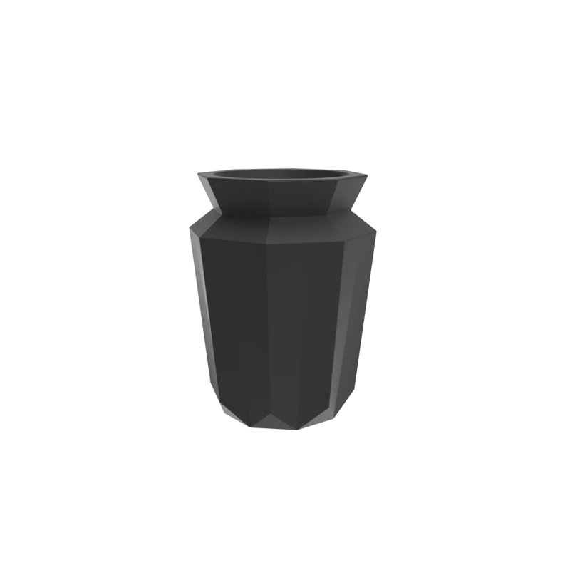 Origami - Hasu Planter, 9.75" H x 7.25" W x 7.25" D, Black