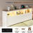 Sherell Bed Frame with Bookcase Storage Headboard and Footboard, LED Lights, Charging Station-409051022-409050994
