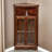 American-Style Vintage White Ash Wood Corner Storage Cabinet