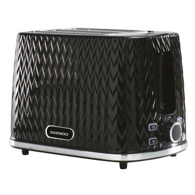 Daewoo Argyle 2 Slice Toaster 800W High Lift Reheat Defrost Large Slice Black, Cancel Functions