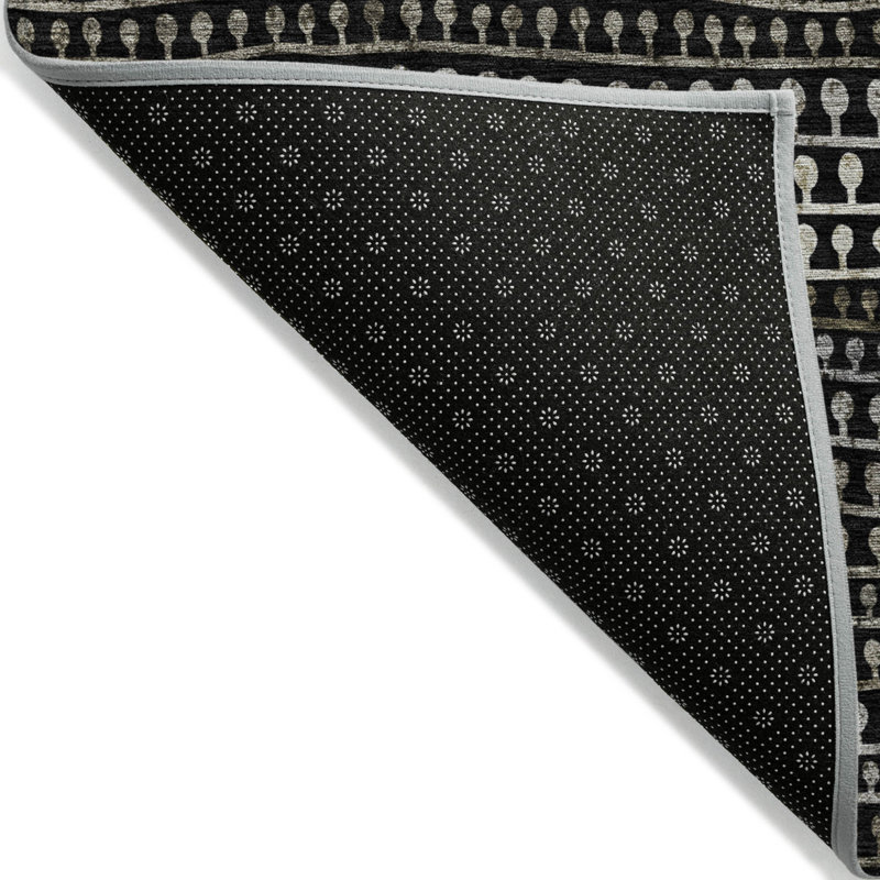 Tapis intérieur lavable rayé gris anthracite 9 pi x 12 pi