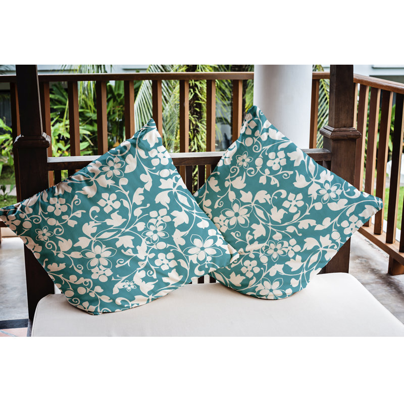 Coussin décoratif d'intérieur/d'extérieur, 20 po x 20 po, Turquoise
