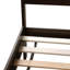King Size Bed with Rattan Headboard, Two Storage Drawers, Rubber Wood Bed with Enhanced  Support Slats and Feet,Espresso
