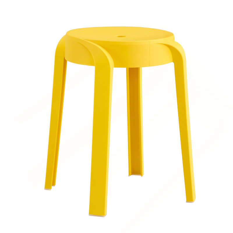 Paquet de 6 tabourets de classe empilables Tabourets en plastique Tabourets gigognes Tabourets ronds de jardin, Jaune