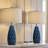 24.75" Modern Ceramic Table lamp, Blue Embossed Bedside Lamp Table Lamps for Living Room Bedroom