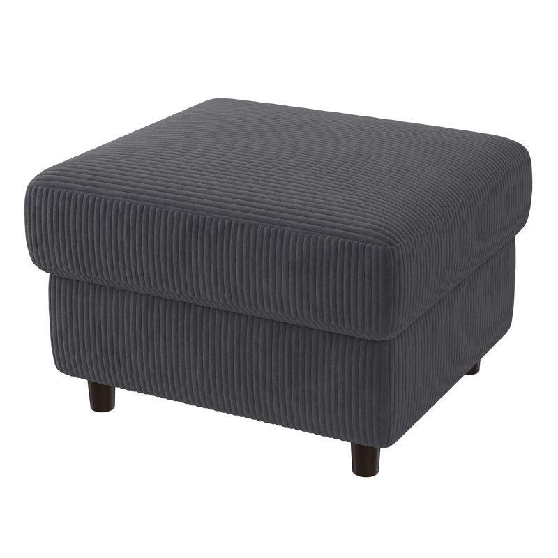 Ottoman, Grey Corduroy